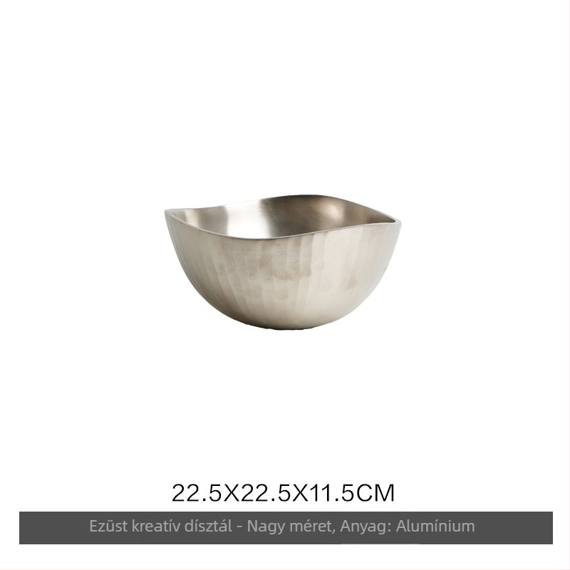 Alumínium asztali dekoratív tál gyümölcs tárolóval, egyszerű és modern stílusban