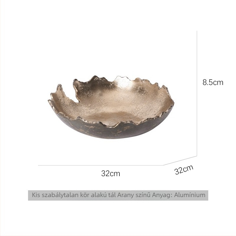 Alumínium asztali dekoratív tál gyümölcs tárolóval, egyszerű és modern stílusban
