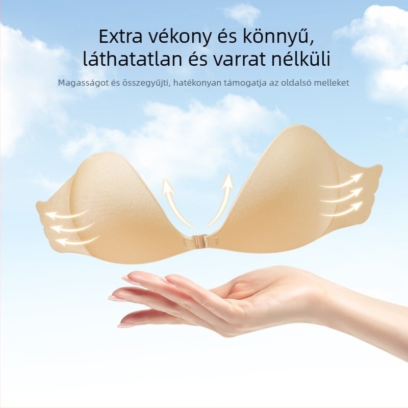 Push-Up melltartó pánt nélküli, láthatatlan dizájn, nejlon, vékony profil, mellbimbó mangó-formájú zóna, márka Shu runa