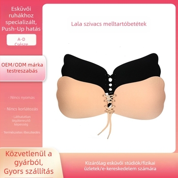 Láthatatlan melltartóbetét szivacsból, vállpánt nélküli, esküvői ruhához, push-up hatás