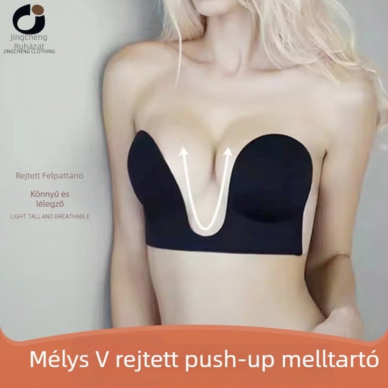 Egyszemélyes szilikon mellbimbó tapasz, mély U-formájú dekoltázs, kerek formájú, láthatatlan, sexy fehérnemű