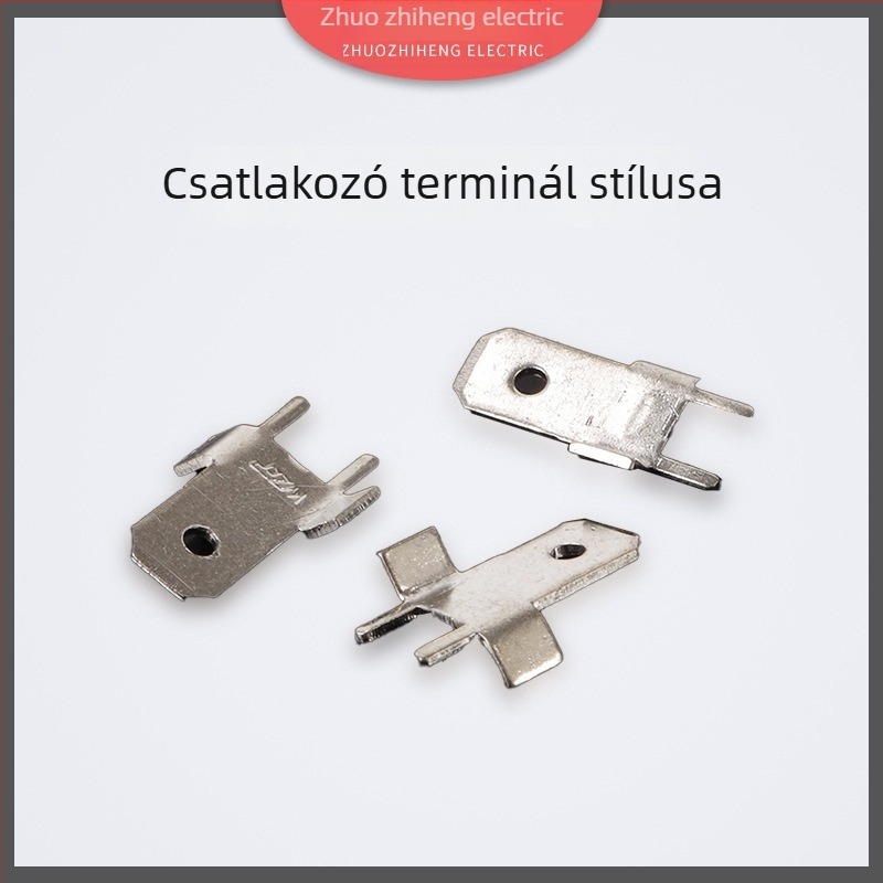 4,8 mm pozicionáló beépítő terminál, 0,8 mm, 45° pozíció, ónnal bevont réz, 250 anti-reverse típus