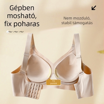 Sima Push-Up melltartó lágy tartással, emelés és formázás, hátul négy sor kapoccsal, dupla vállpántok