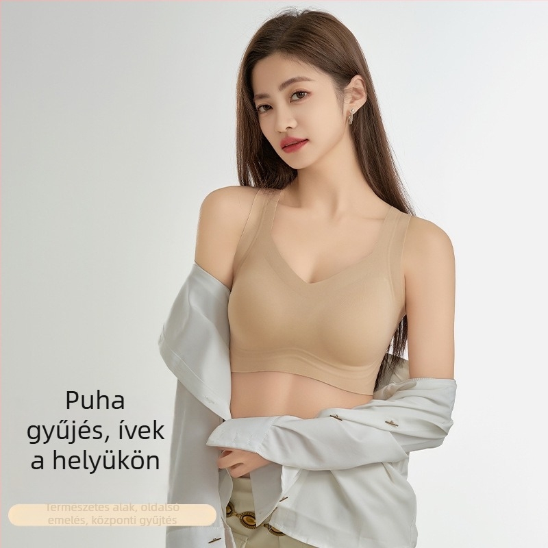 Sima nejlon push-up melltartó-vest, 3/4 kosár, formája: vékony felső rész, vastag alsó rész, lélegző, rögzített dupla vállpántok