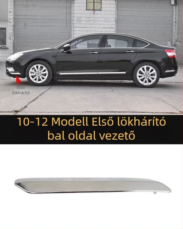 Citroën C5-höz antiütközési csík első- és hátsó lökhárítóhoz – ABS bevonat, elektroplatinált felület, modellkódok 7452sh 7452sj 745326 745325 9803383180 9803383080
