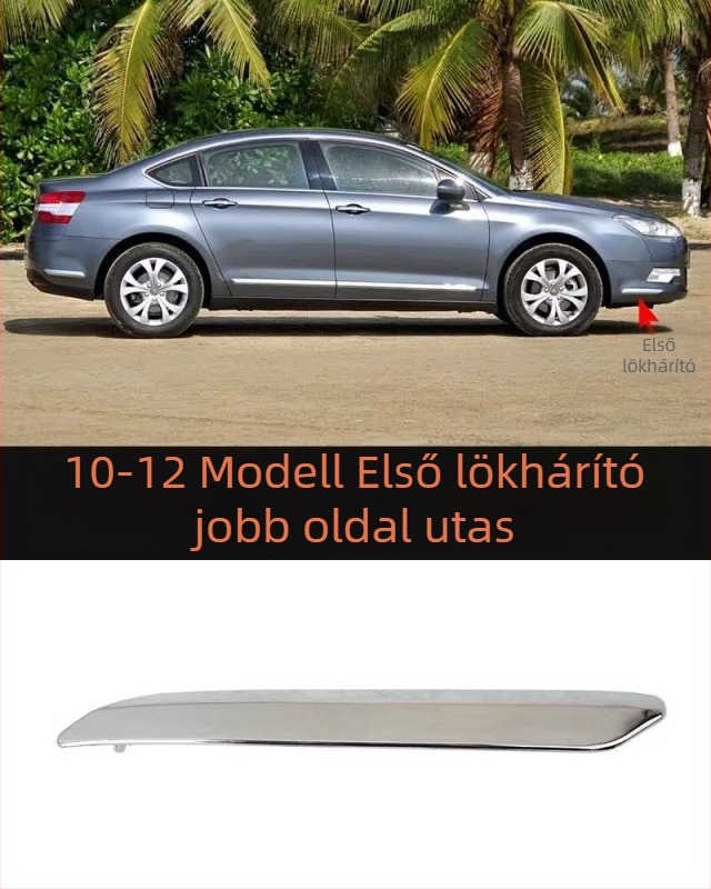 Citroën C5-höz antiütközési csík első- és hátsó lökhárítóhoz – ABS bevonat, elektroplatinált felület, modellkódok 7452sh 7452sj 745326 745325 9803383180 9803383080
