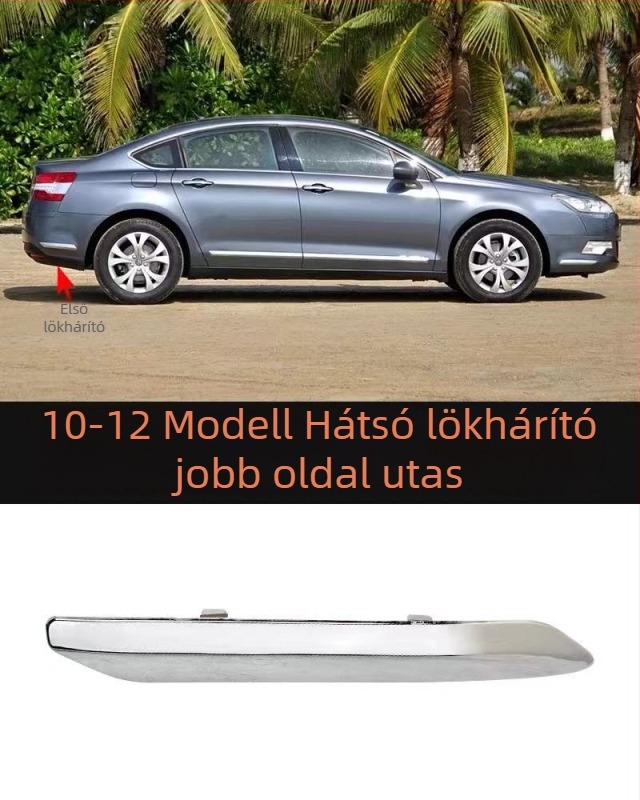 Citroën C5-höz antiütközési csík első- és hátsó lökhárítóhoz – ABS bevonat, elektroplatinált felület, modellkódok 7452sh 7452sj 745326 745325 9803383180 9803383080