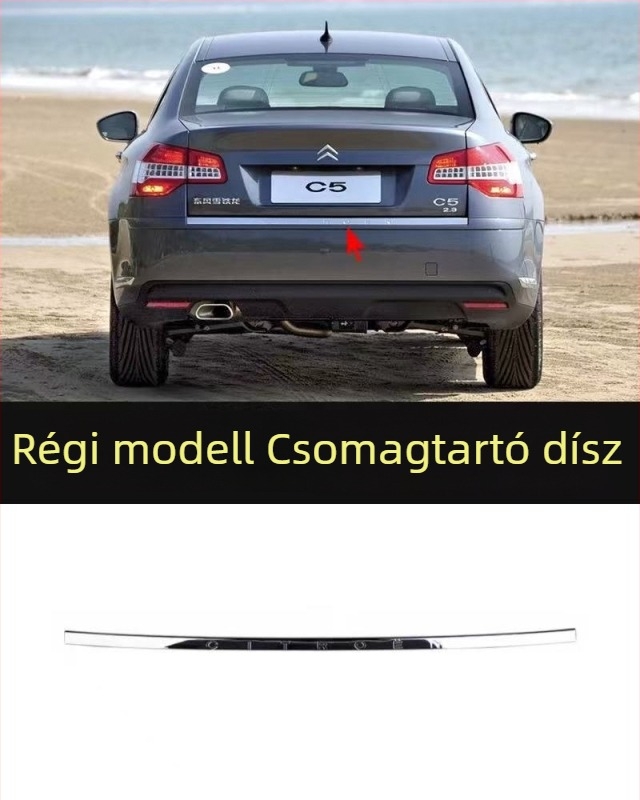 Citroën C5-höz antiütközési csík első- és hátsó lökhárítóhoz – ABS bevonat, elektroplatinált felület, modellkódok 7452sh 7452sj 745326 745325 9803383180 9803383080
