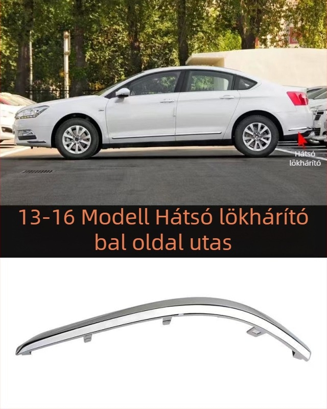 Citroën C5-höz antiütközési csík első- és hátsó lökhárítóhoz – ABS bevonat, elektroplatinált felület, modellkódok 7452sh 7452sj 745326 745325 9803383180 9803383080