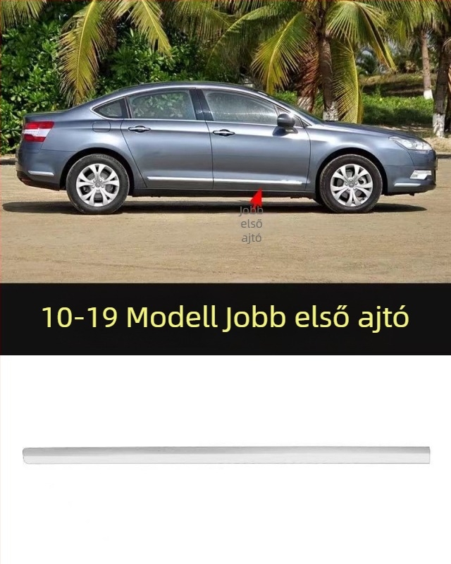Citroën C5-höz antiütközési csík első- és hátsó lökhárítóhoz – ABS bevonat, elektroplatinált felület, modellkódok 7452sh 7452sj 745326 745325 9803383180 9803383080