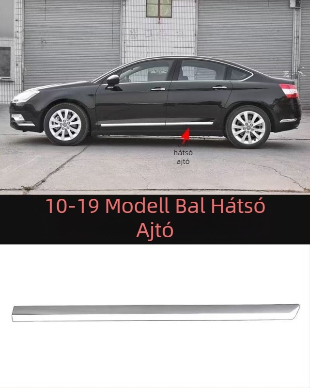 Citroën C5-höz antiütközési csík első- és hátsó lökhárítóhoz – ABS bevonat, elektroplatinált felület, modellkódok 7452sh 7452sj 745326 745325 9803383180 9803383080