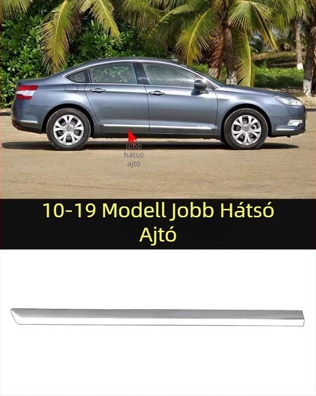 Citroën C5-höz antiütközési csík első- és hátsó lökhárítóhoz – ABS bevonat, elektroplatinált felület, modellkódok 7452sh 7452sj 745326 745325 9803383180 9803383080