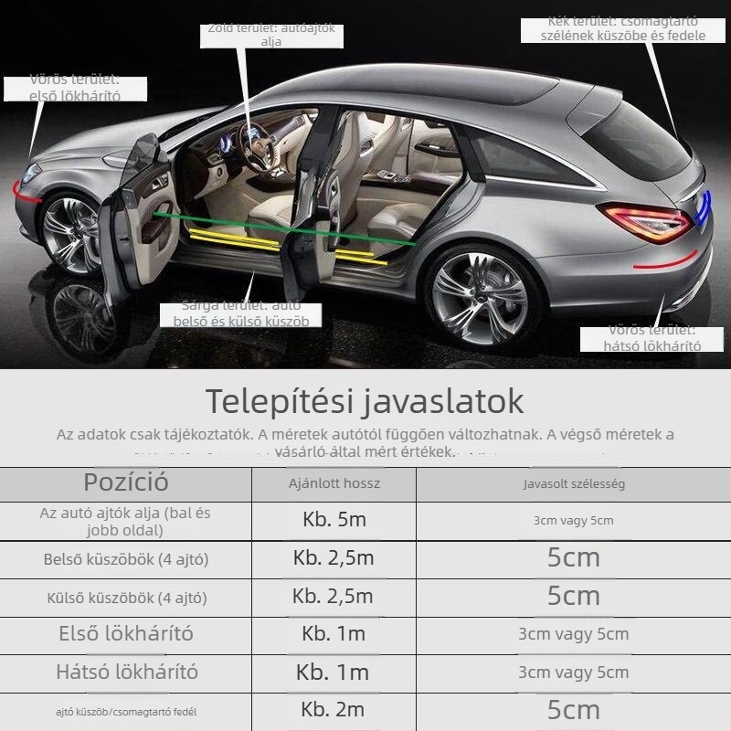 PU oldalütésvédő ajtó sáv karbon szálas megjelenéssel, testreszabható feldolgozás, univerzális illeszkedés