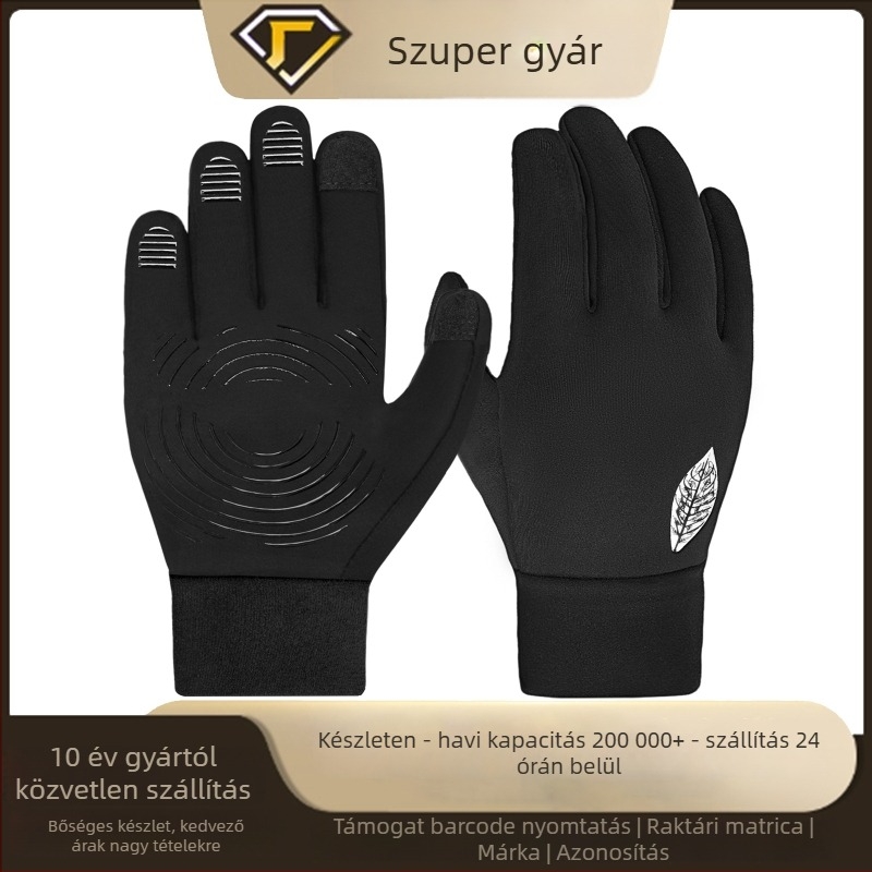 Gyerekek téli fleece sí kesztyűk, vízállóak, érintőképernyő-kompatibilisek, csúszásmentesek, 5-15 éveseknek