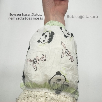 Egyszer használatos gyerekeknek készült ujjvédő mandzsetta — vízálló, szennyeződés elleni védelem; légáteresztő membrán, nemszövött anyag, elasztikus