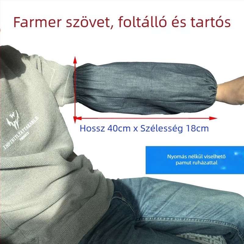 Industriális hegesztéshez denim ujjvédő – kopásálló, anti-szennyeződés, modern minimalist stílus