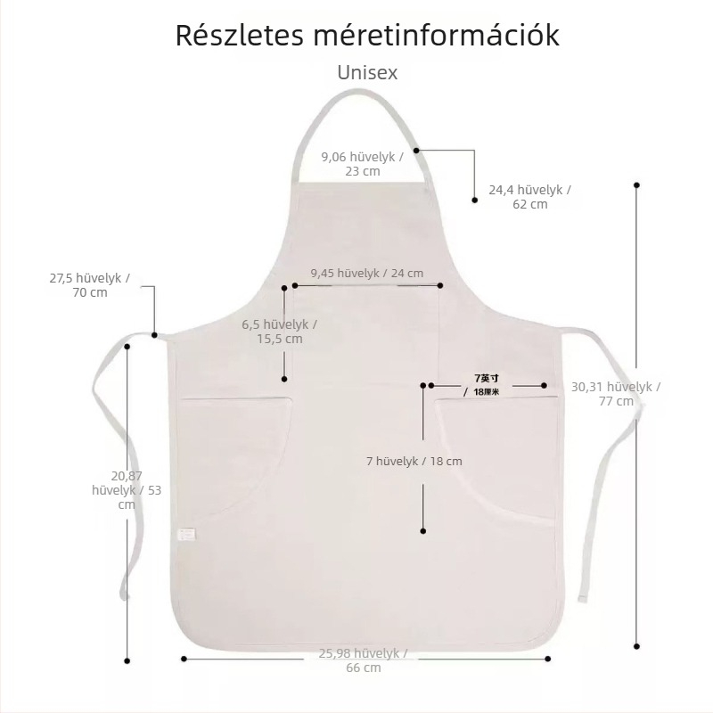 Személyre szabható logóval ellátott ujjatlan kötény – kényelmes, sokoldalú munkakötény modern minimalista stílusban