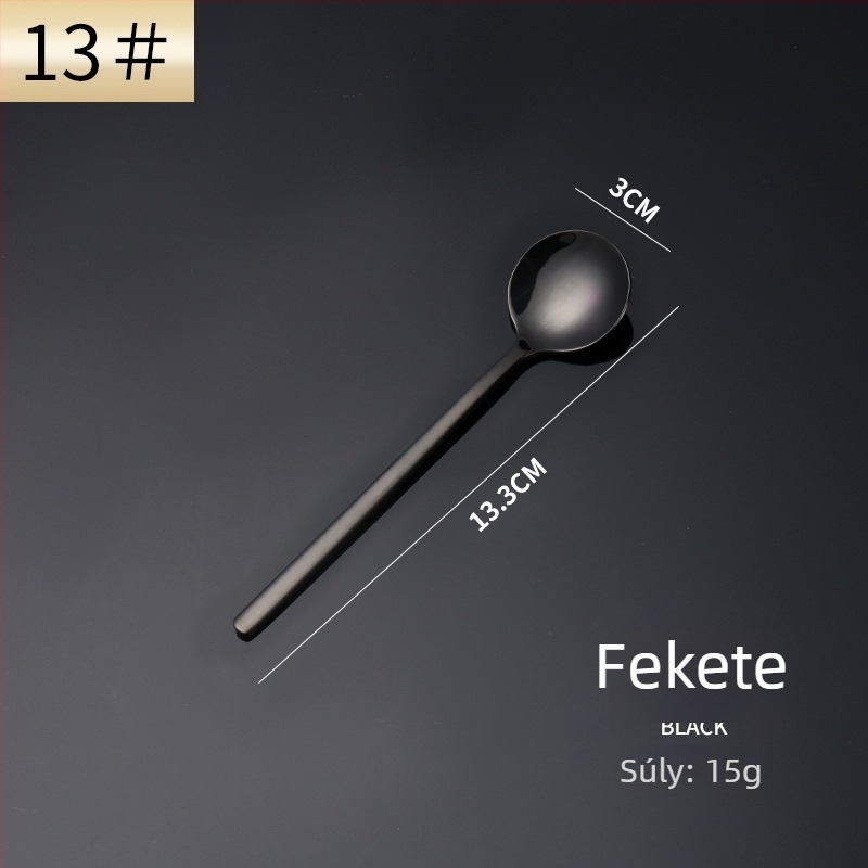 304 rozsdamentes acél desszertkanál, kis kerek forma, aranyozott bevonat, kávé keveréséhez és mézhez, gyermekek étkészletéhez