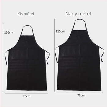Fekete vízálló PU bőr kötény, ujjatlan