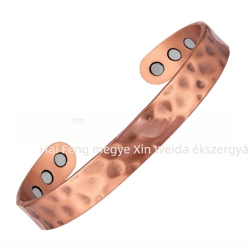 Tiszta rézből készült karkötő elektroplatált felülettel — retro stílus, ékszer 2023 tavasz