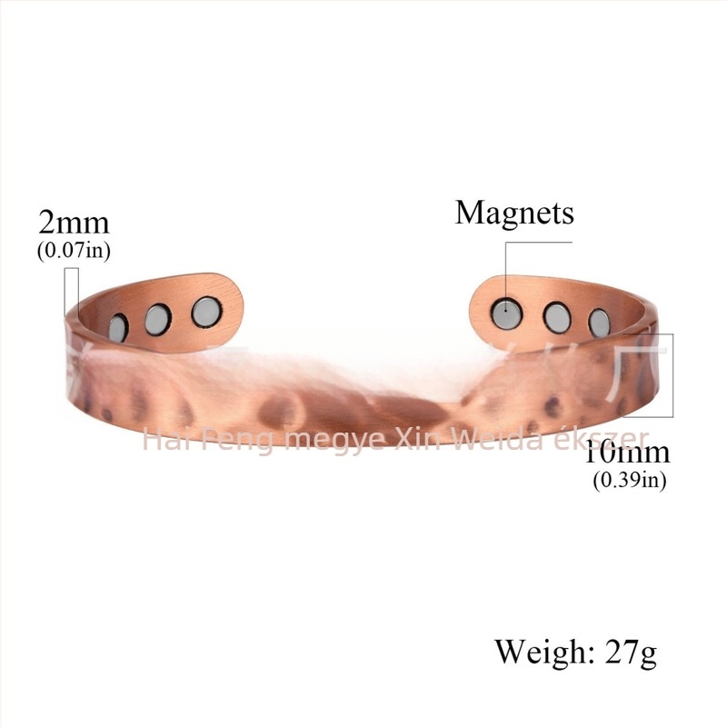 Tiszta rézből készült karkötő elektroplatált felülettel — retro stílus, ékszer 2023 tavasz