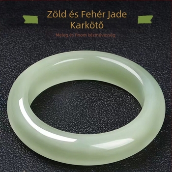 Hiteles Xinjiang Hetian jade karkötő nőknek — természetes Hetian jade, körpánt dizájn
