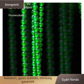 Háromszálas jadeit karkötő-nyaklánc apró millet gyöngyökkel, magas átlátszóság