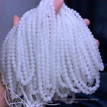 Hetian jade gyöngyök készlet - 108 gyöngy, természetes anyag, félig kész DIY karkötő alkatrészek, geometriai forma