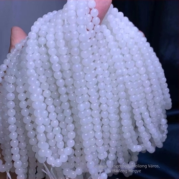 Hetian jade gyöngyök készlet - 108 gyöngy, természetes anyag, félig kész DIY karkötő alkatrészek, geometriai forma