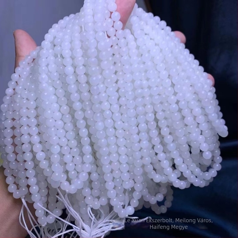 Hetian jade gyöngyök készlet - 108 gyöngy, természetes anyag, félig kész DIY karkötő alkatrészek, geometriai forma