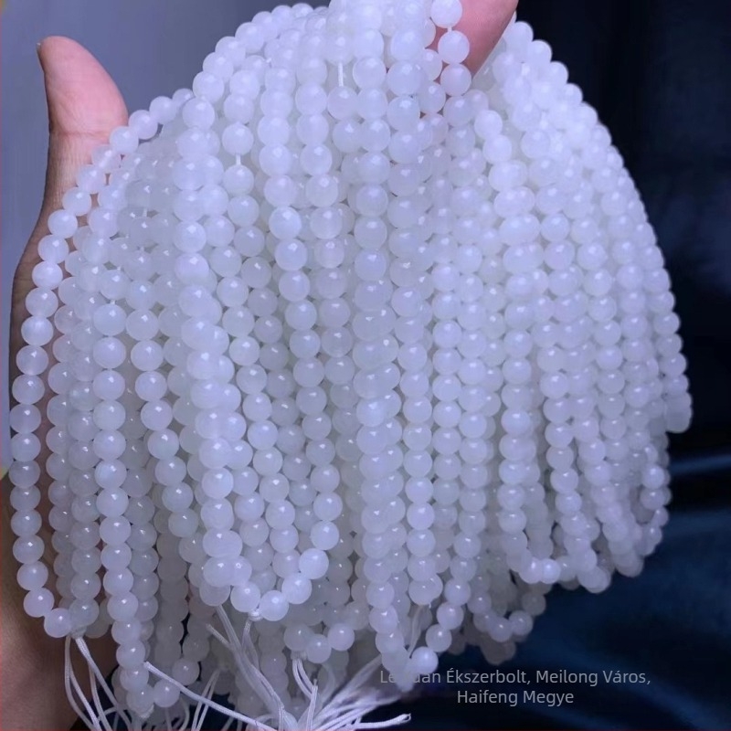 Hetian jade gyöngyök készlet - 108 gyöngy, természetes anyag, félig kész DIY karkötő alkatrészek, geometriai forma