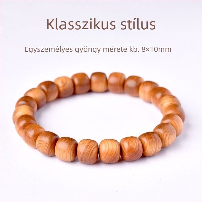 Thuja karkötő Hetian jade gyöngyökkel – kézzel készített, etnikus stílusú, polírozott