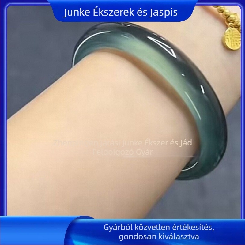 Természetes kalcedon karkötő — geometriai forma, fényes kivitel, egyedi csomagolás