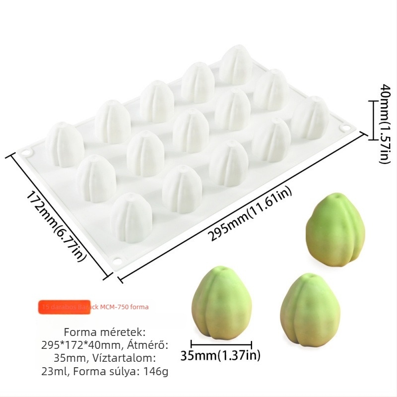 Szilikon tortaforma – 15 darabos készlet, gyümölcsös mousse, szabálytalan alakú, egyenként csomagolva