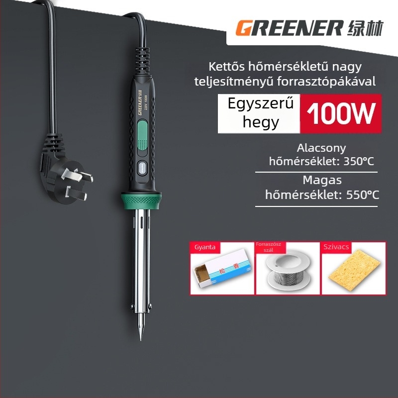 GREENER/Green Forest Elektromos forrasztókészlet otthoni használatra, nagy teljesítmény ipari forrasztáshoz, többfunkciós forrasztópisztoly