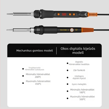 Elektronikus forrasztóvas kerámiás fűtőelemmel, 220V, professzionális minőség, forrasztáshoz, desolderinghoz és pirografiához