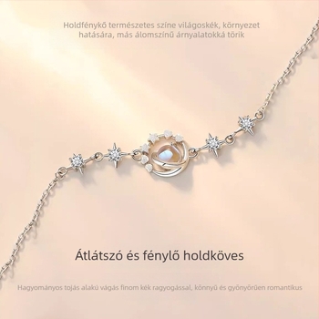 S925 ezüst Pluto karkötő nőknek – kővel kirakott, csillag motívum, Whale Xi