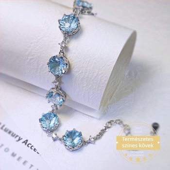 Topáz karkötő | Topáz kő, Ezüstbe ágyazott bevonat, Beágyazott kézművesség, Minimalista stílus, 7 darab