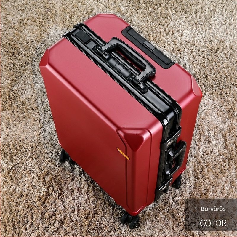 ABS anyagú utazótáska, cipzáras nyitás, USB töltőport, univerzális kerekek, tömeg 4 kg.