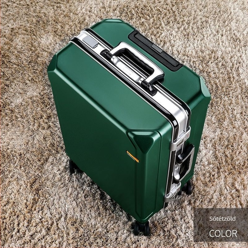 ABS anyagú utazótáska, cipzáras nyitás, USB töltőport, univerzális kerekek, tömeg 4 kg.