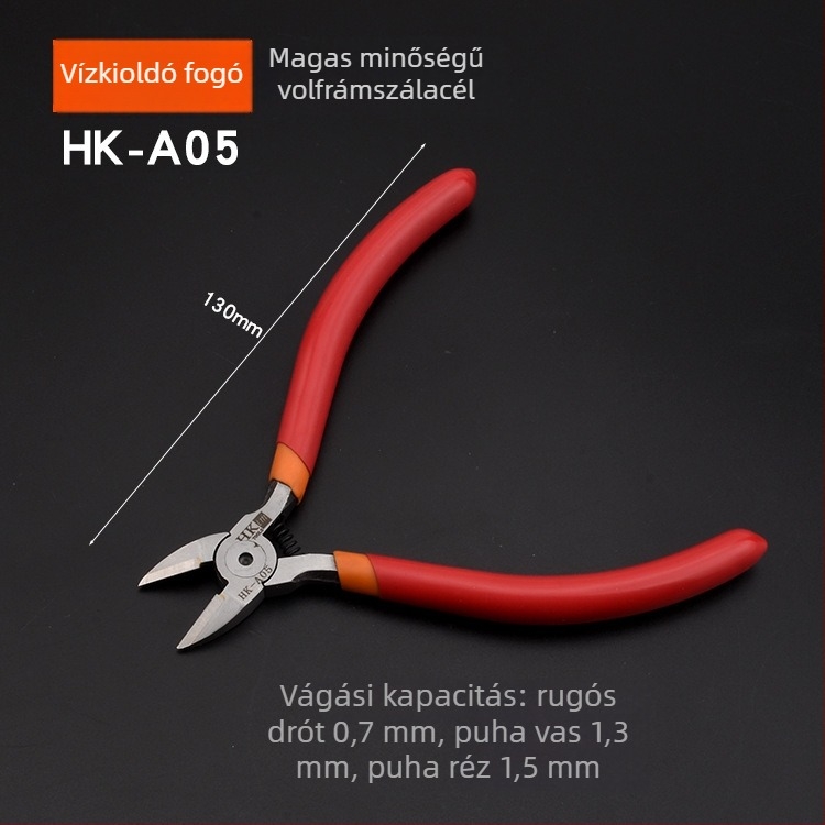 HK átlós fogó, anyag: wolfrám acél, tömeg 0.3, vágási átmérő 0.6, alkalmazható vas/acél/plasztik