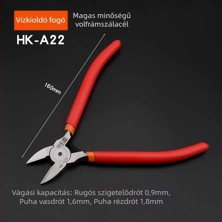 HK átlós fogó, anyag: wolfrám acél, tömeg 0.3, vágási átmérő 0.6, alkalmazható vas/acél/plasztik