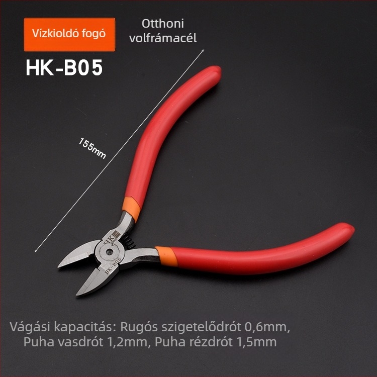 HK átlós fogó, anyag: wolfrám acél, tömeg 0.3, vágási átmérő 0.6, alkalmazható vas/acél/plasztik