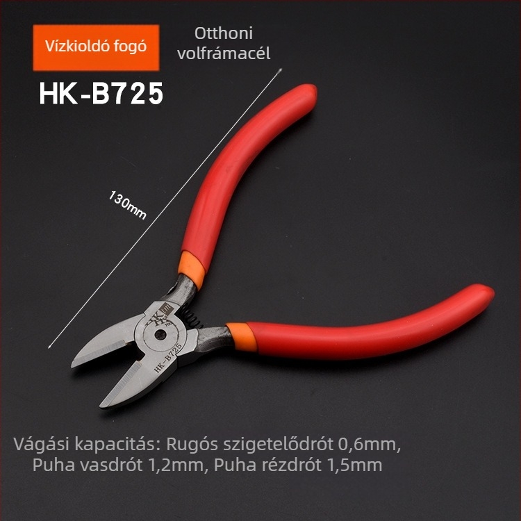 HK átlós fogó, anyag: wolfrám acél, tömeg 0.3, vágási átmérő 0.6, alkalmazható vas/acél/plasztik