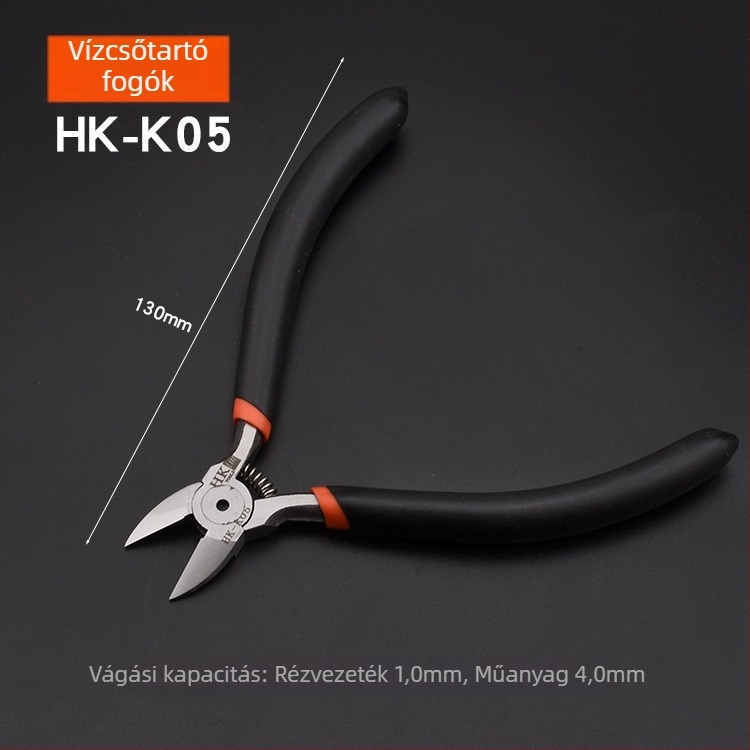 HK átlós fogó, anyag: wolfrám acél, tömeg 0.3, vágási átmérő 0.6, alkalmazható vas/acél/plasztik
