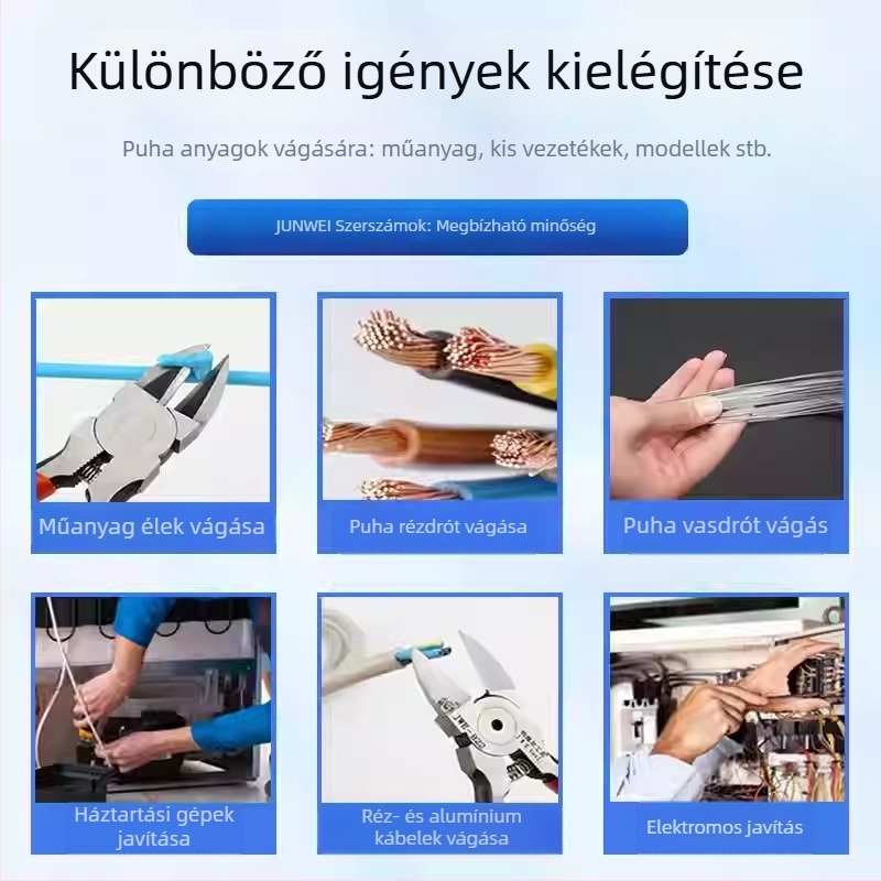 HK átlós fogó, anyag: wolfrám acél, tömeg 0.3, vágási átmérő 0.6, alkalmazható vas/acél/plasztik