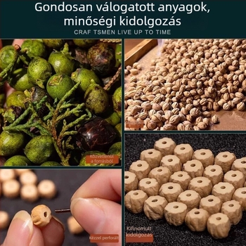 108 Bodhi magból készült buddhista mala gyöngyök, polírozott, természetes stílus