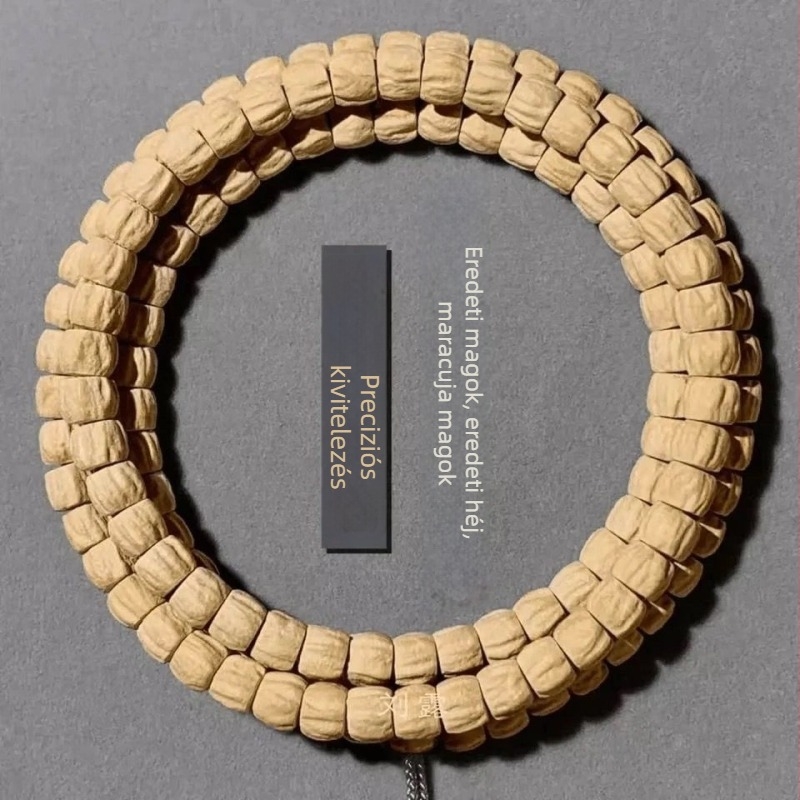 108 Bodhi magból készült buddhista mala gyöngyök, polírozott, természetes stílus
