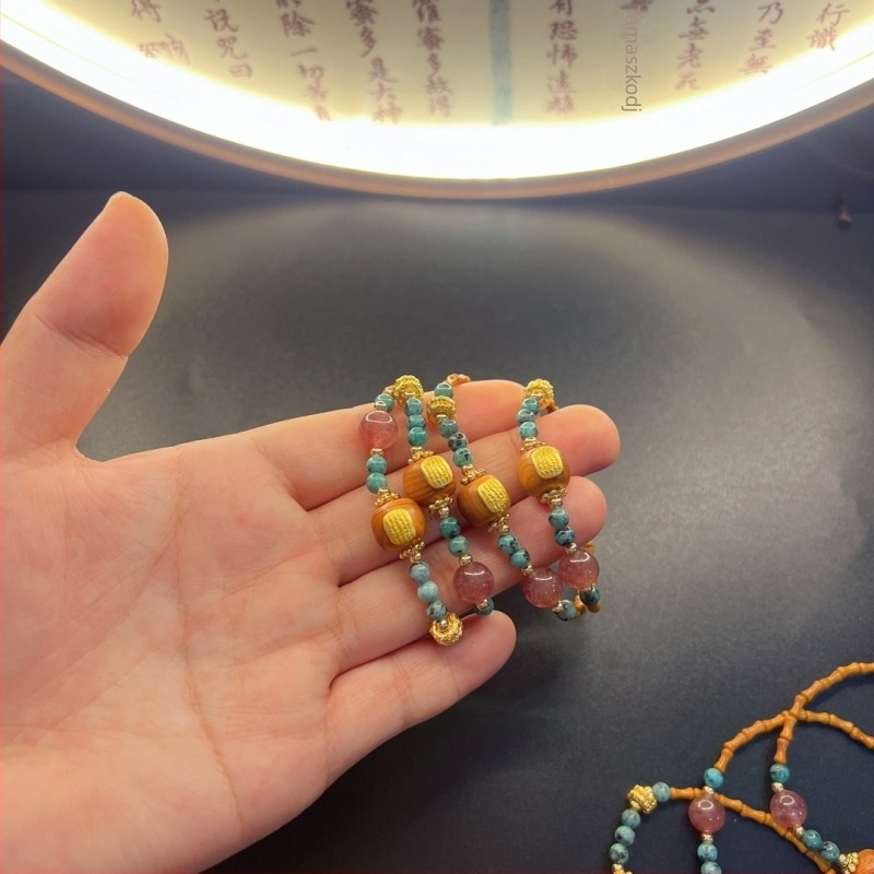 Olívamagos gyöngyökkel és bambusz szegmensekkel készült karkötő, öt sutra buddhista gyönggyel, új kínai stílus, női ékszer a szerencséért