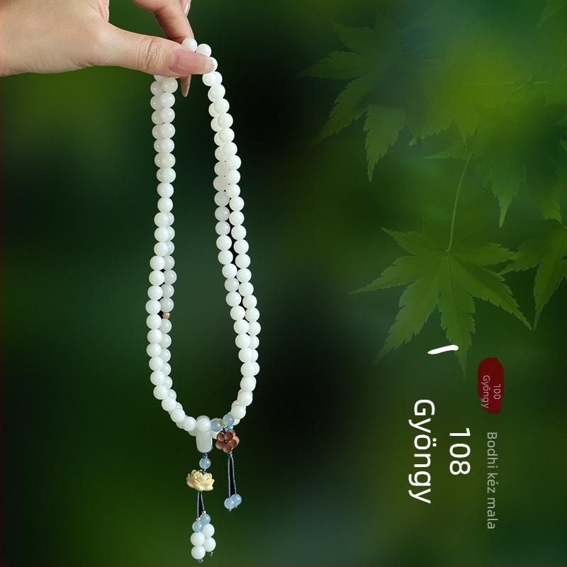 Női Bodhi gyökér karkötő, etnikus stílus, 108 Lotus gyöngy, Carambola fa, kézzel készített